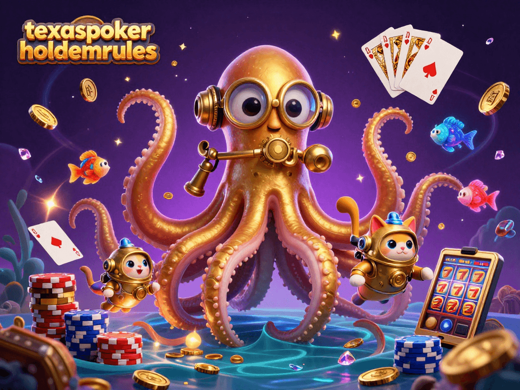 Engage with the thrilling world of texaspokerholdemrules featuring a kraken and poker chips