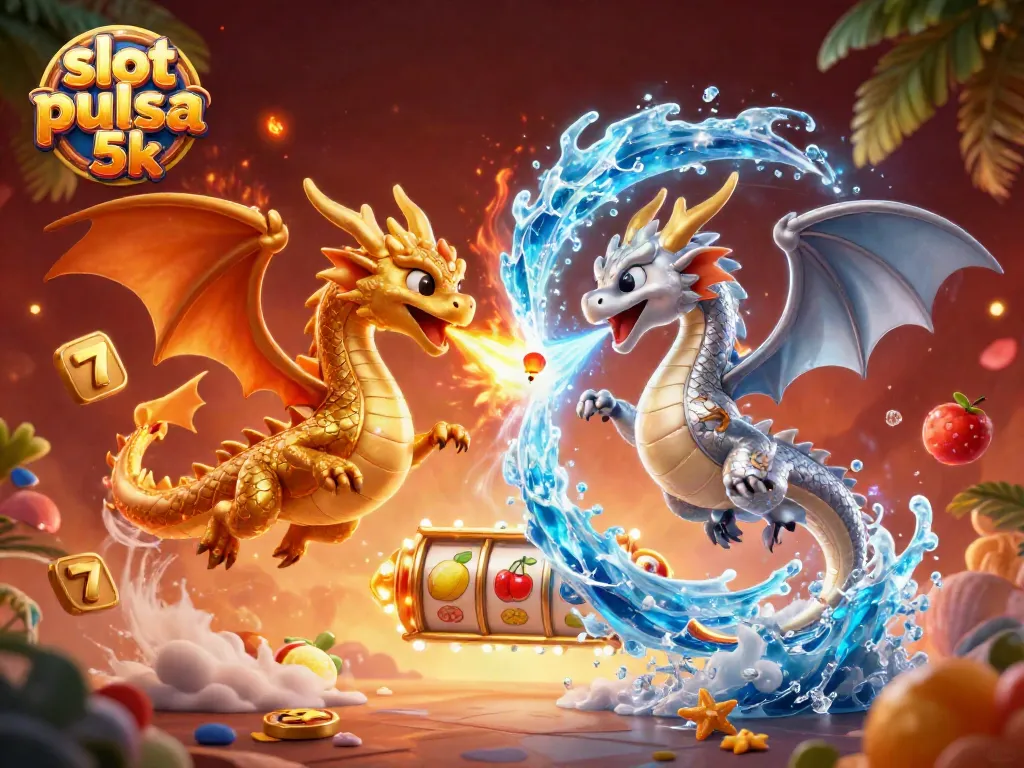 Experience excitement with slot pulsa 5k featuring dynamic 3D dragons and vibrant casino symbols.