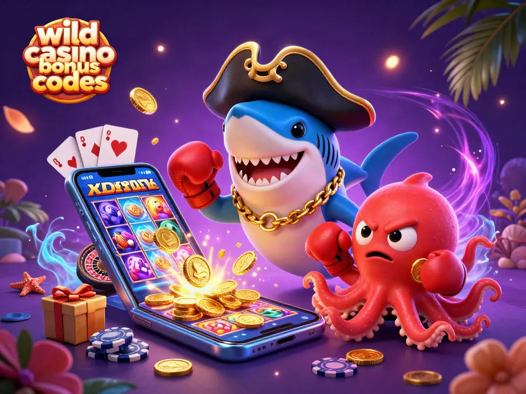 Engage with exciting wild casino bonus codes while enjoying vibrant 3D casino characters and games.