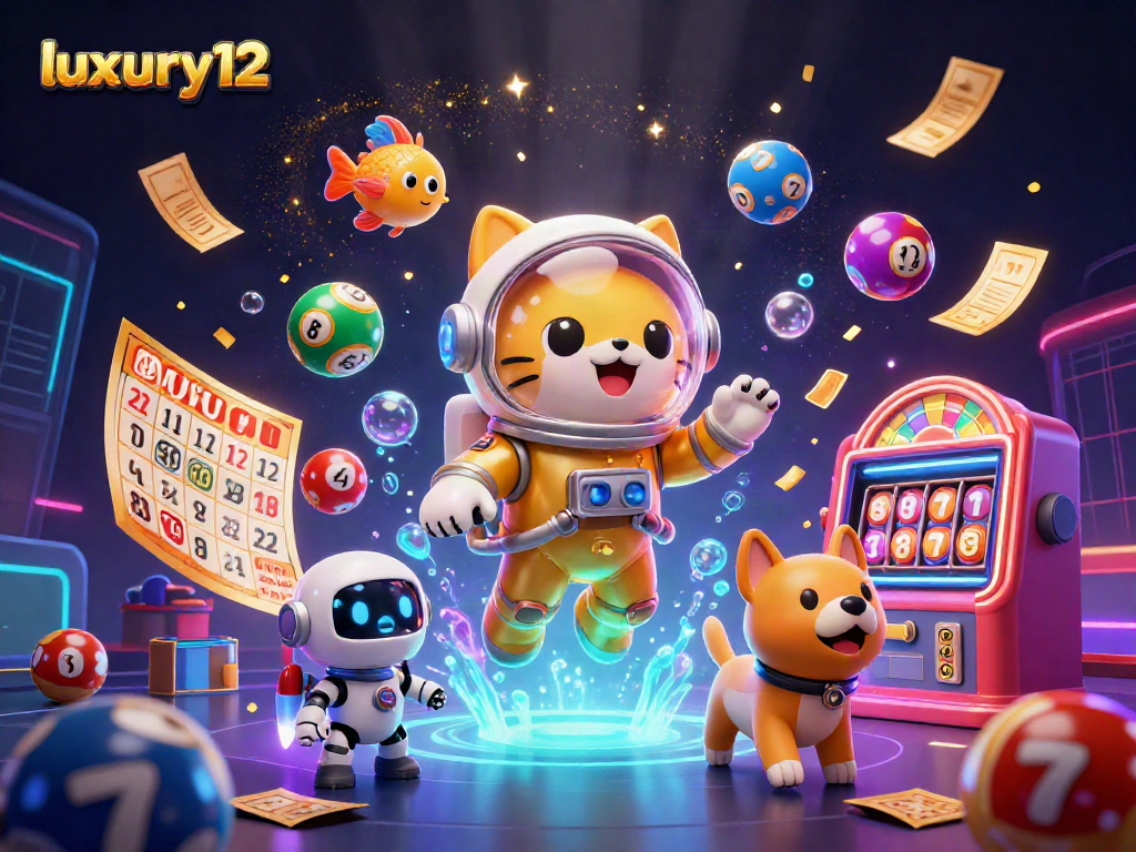 Experience luxury12 with a vibrant, dynamic scene featuring a floating astronaut cat and thriving gaming elements.