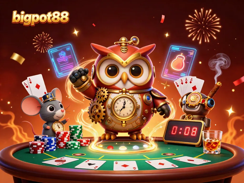 Menangkan permainan di bigpot88 dengan ilustrasi kasino bergaya kartu dan dadu yang menarik.