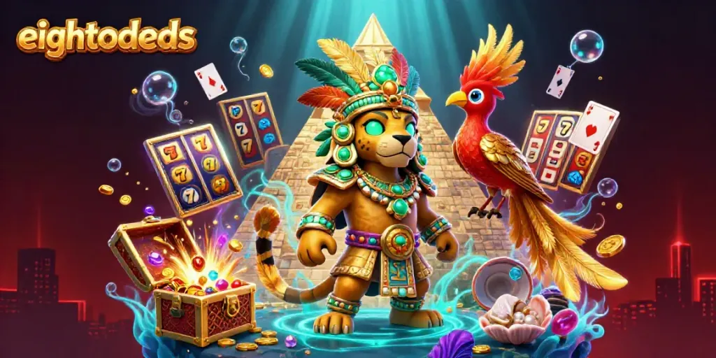 Experience thrilling gameplay with slots and jackpots in this vibrant eightodds casino scene.
