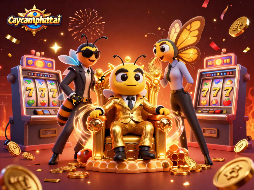 Experience the excitement of caycanhphattai with a dynamic 3D scene showcasing a casino-themed world.