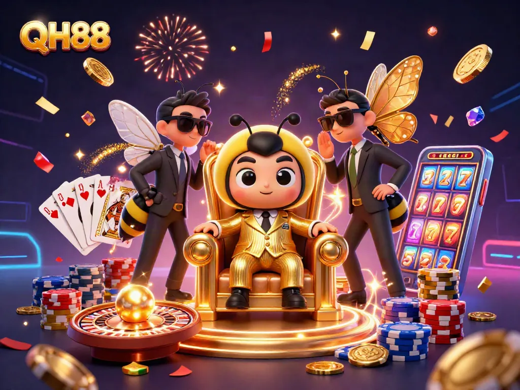 QH88 Casino experience showcasing a bumblebee mob boss and exciting gaming elements.
