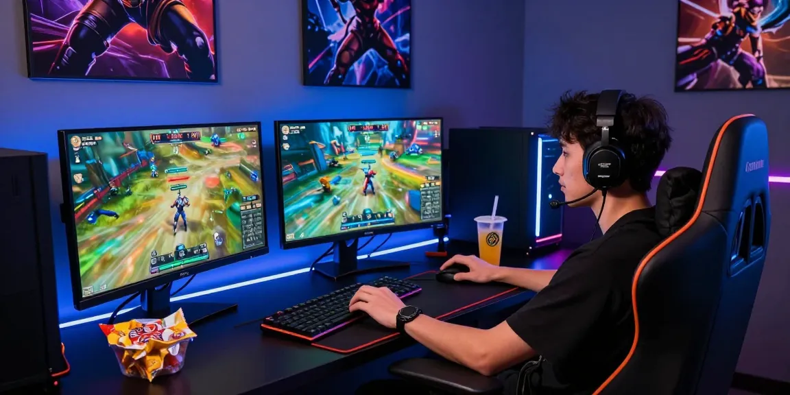Pengalaman bermain game online dengan luxury111 yang menampilkan setup gaming yang modern.