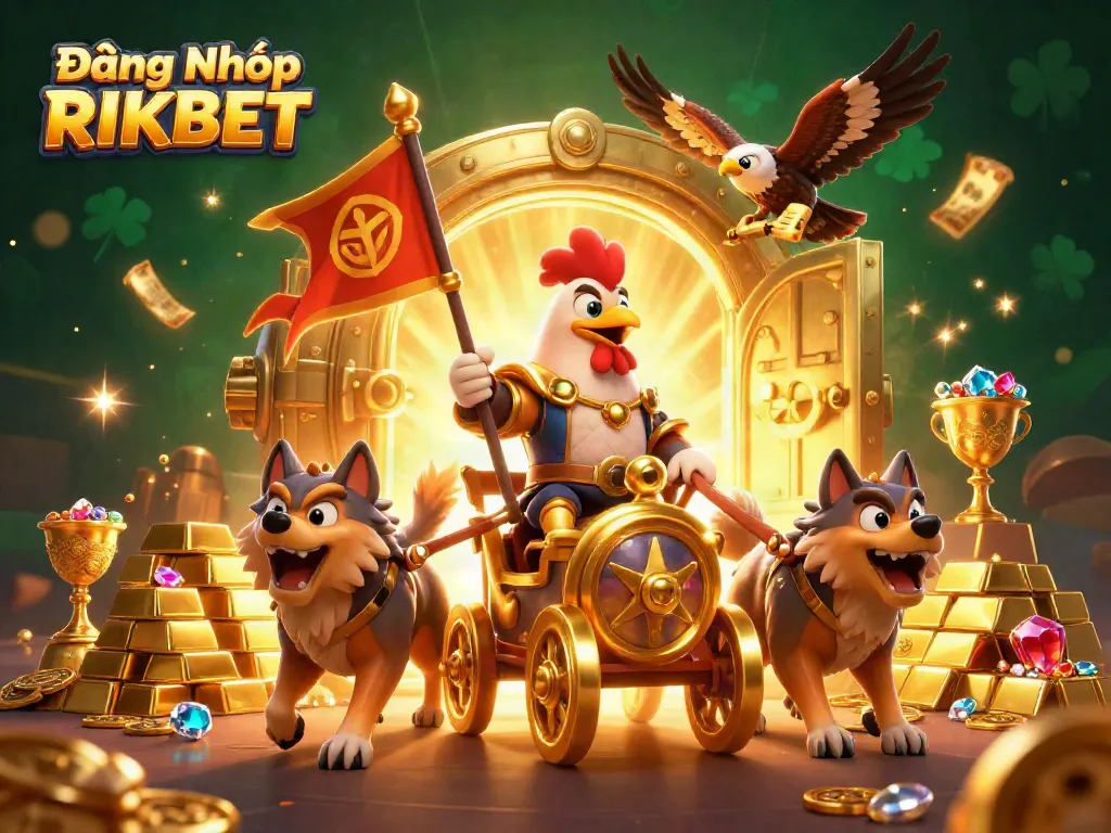 Engage in exciting games at Đăng Nhập RIKBET with a vibrant 3D casino illustration.