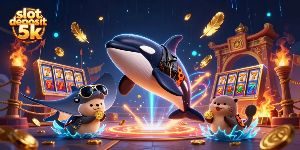 Engage with exciting gaming action in a vibrant visual featuring slot deposit 5k characters and rich casino elements.