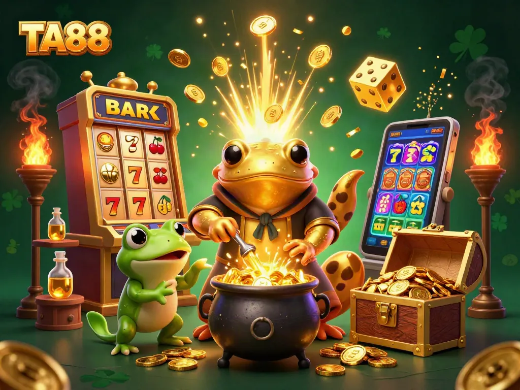 Experience the excitement at TA88 with a vibrant scene of golden transformations and casino thrills.