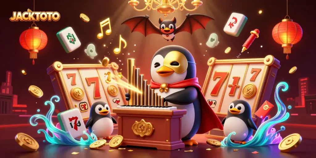 Engage in festive gaming at JACKTOTO's vibrant 3D casino scene filled with joyful characters and thrilling elements.