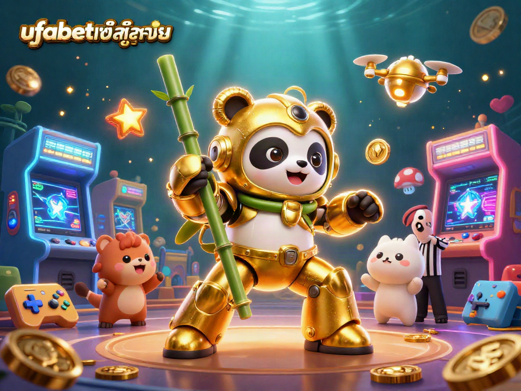 Engage with ufabetเข้าสู่ระบบ in a vibrant arcade casino scene featuring unique casino game elements.