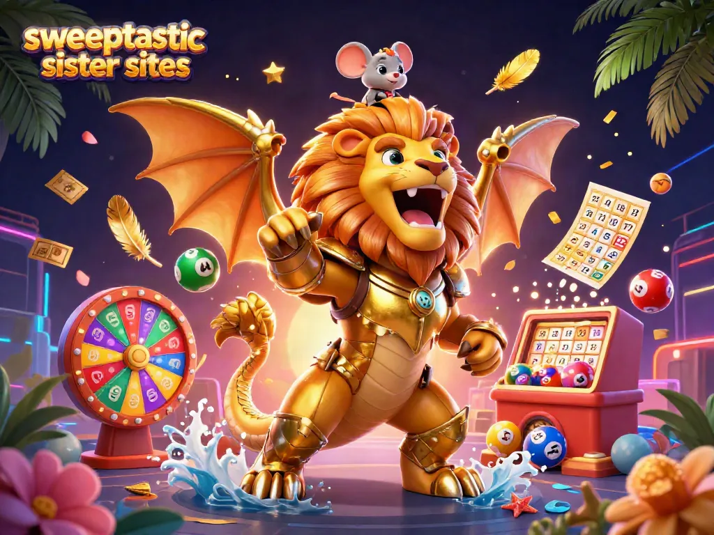 Engage in fun gameplay with Sweeptastic sister sites featuring vibrant lottery elements.