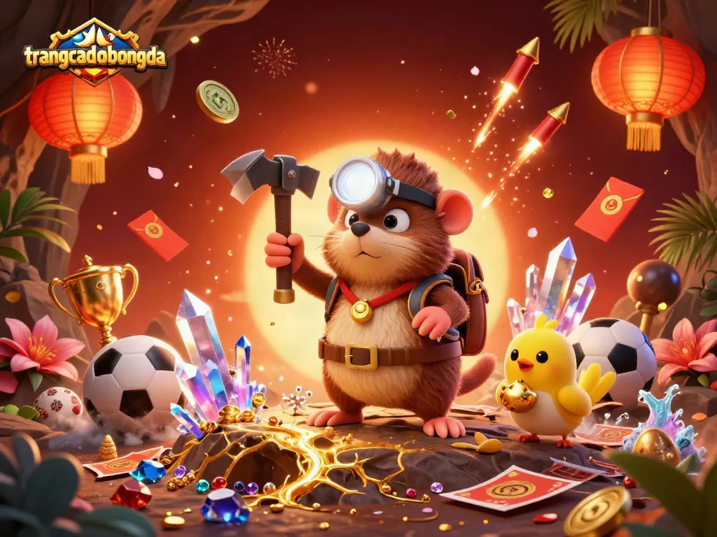 Experience thrilling gameplay at trangcadobongda with engaging sports betting elements in a vibrant illustration.